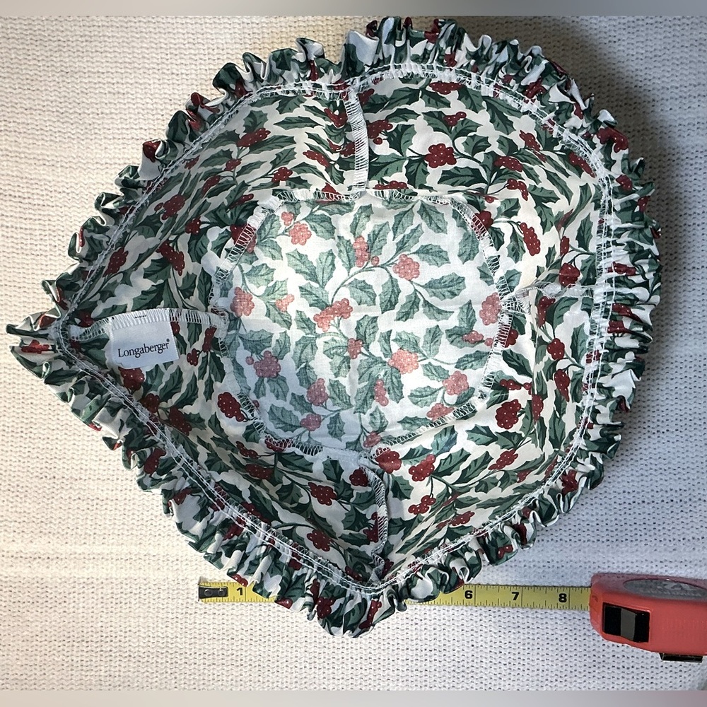 Longaberger Holly Liner for Popcorn Basket, NWT